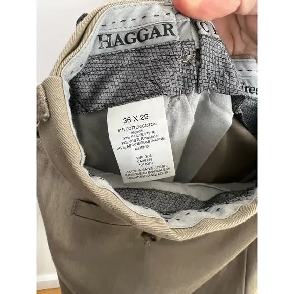 Hagger Classic Fit Tan Khaki Dress pants with pockets - Picture 7 of 9